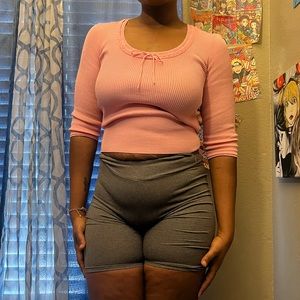 cute pink banana republic fitted shirt